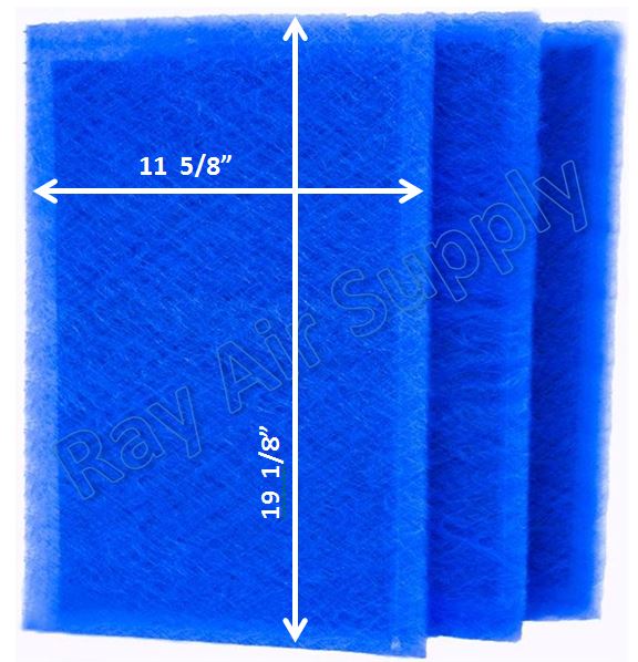 Ray Air Supply 13 1/8 x 21 5/8 Dynamic Air Cleaner Replacement Filter Pads Refills (3 Pack)