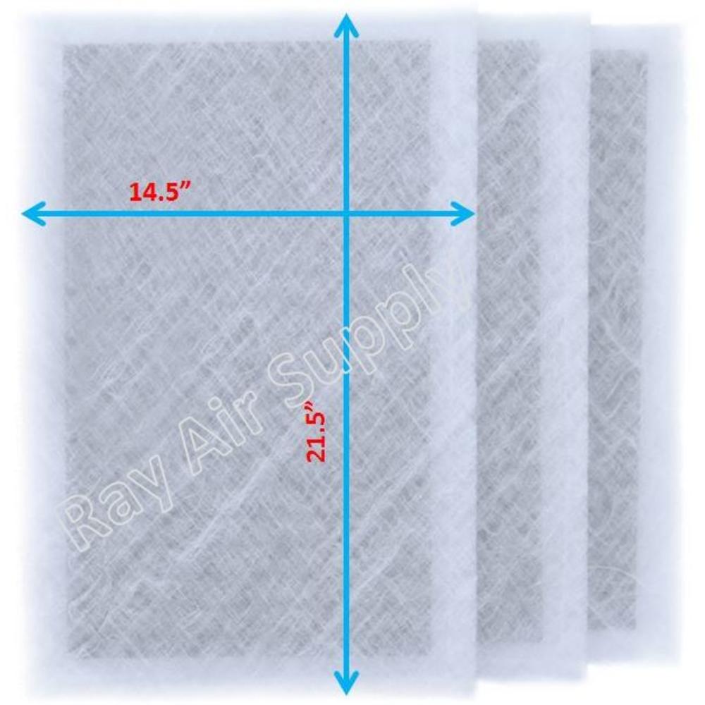 Ray Air Supply 16x24 Air Ranger Air Cleaner Replacement Filter Pads 16x24 Refills (3 Pack) WHITE