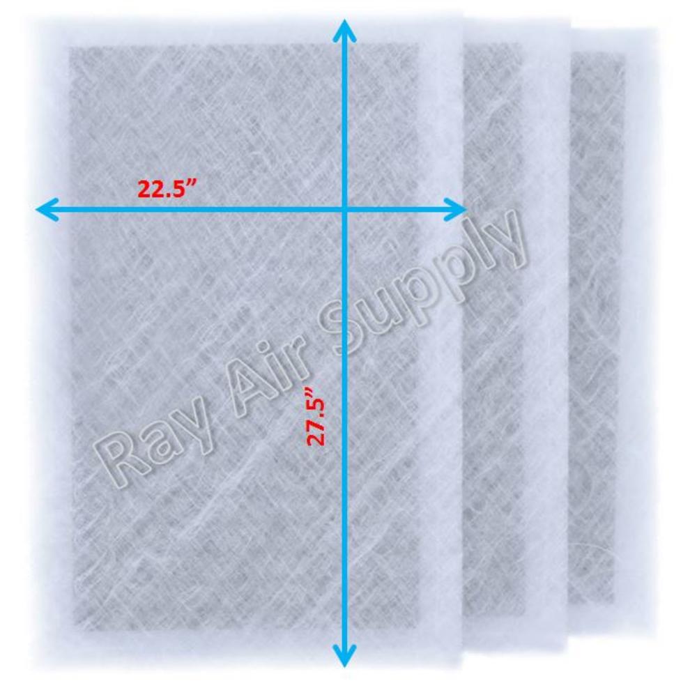 Ray Air Supply 24x30 StratosAire Air Cleaner Replacement Filter Pads 24x30 Refills (3 Pack) WHITE
