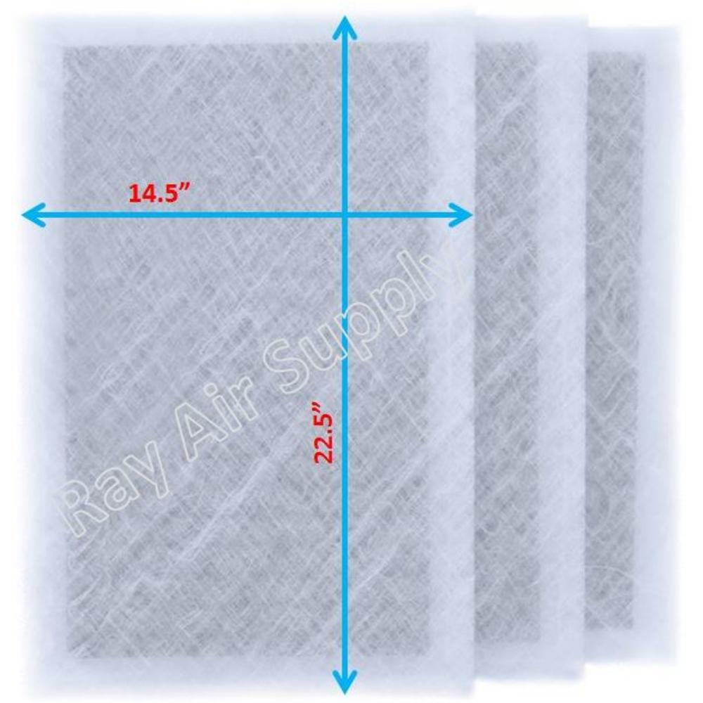 Ray Air Supply 16x25 Dynamic Air Cleaner Replacement Filter Pads 16x25 Refills (3 Pack) WHITE