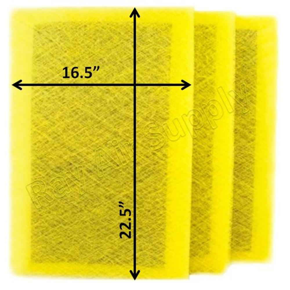 Ray Air Supply  18X25 MicroPower Guard Air Cleaner Designed to Fit Replacement Pads (3 Pack) YELLOW