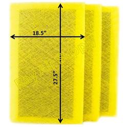 Ray Air Supply 20x30 Pristine Air Cleaner Replacement Filter Pads 20x30 Refills (3 Pack) YELLOW