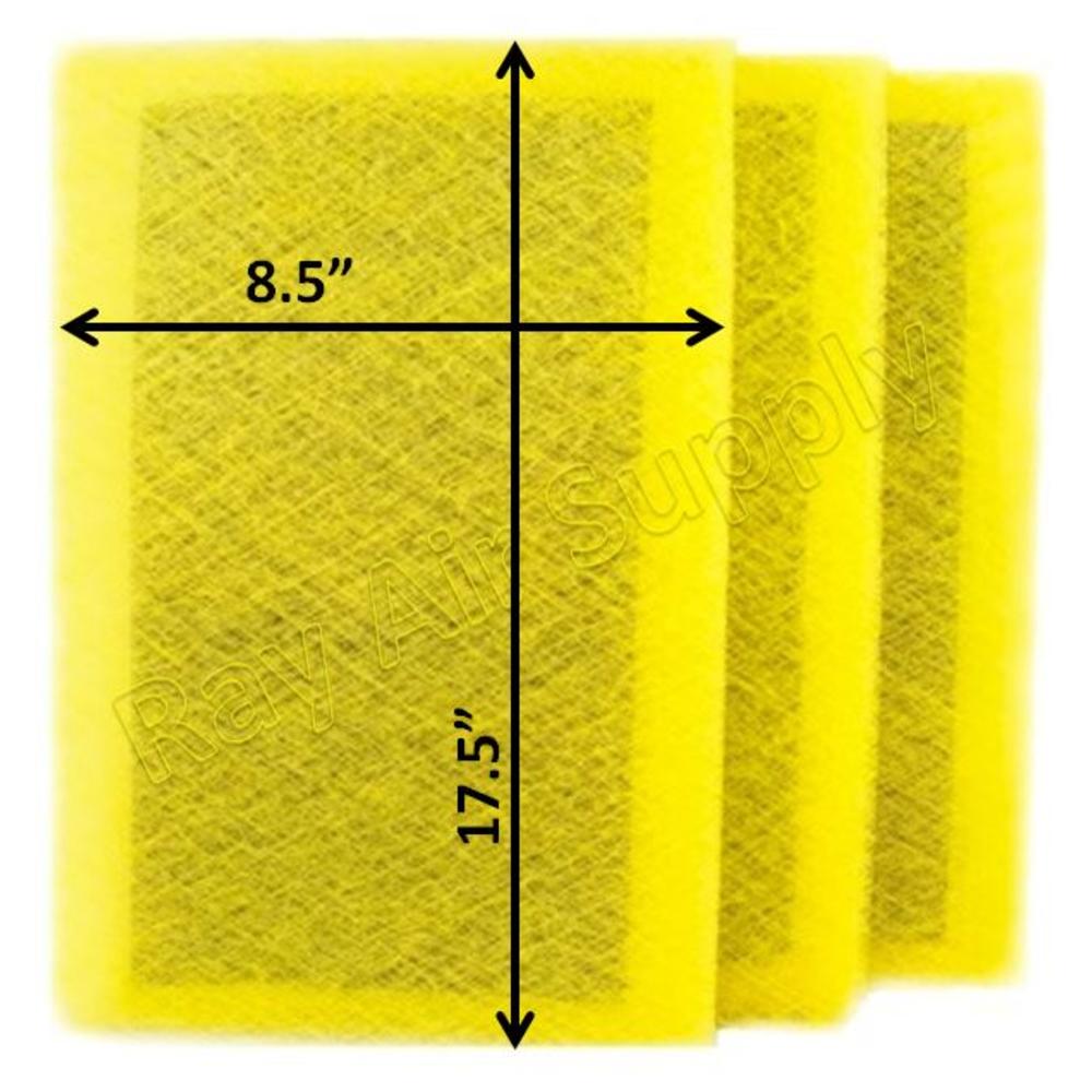 Ray Air Supply  10x20 MicroPower Guard Air Cleaner Designed to Fit Replacement Pads (3 Pack) YELLOW