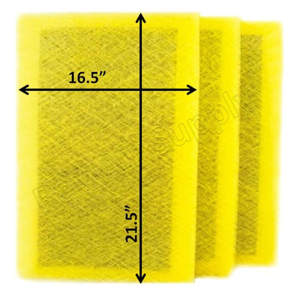 Ray Air Supply 18x24 Air Ranger Air Cleaner Replacement Filter Pads 18x24 Refills (3 Pack) YELLOW