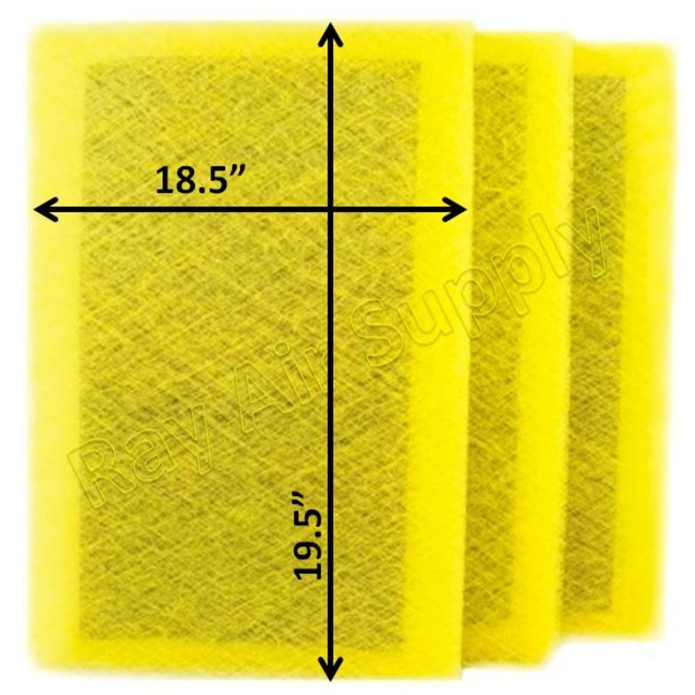 Ray Air Supply  20x20 MicroPower Guard Air Cleaner Designed to Fit Replacement Pads (3 Pack) YELLOW