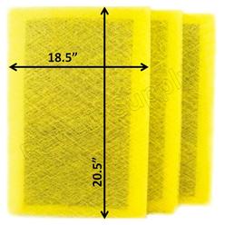 Ray Air Supply 20x23 Air Ranger Air Cleaner Replacement Filter Pads 20x23 Refills (3 Pack) YELLOW