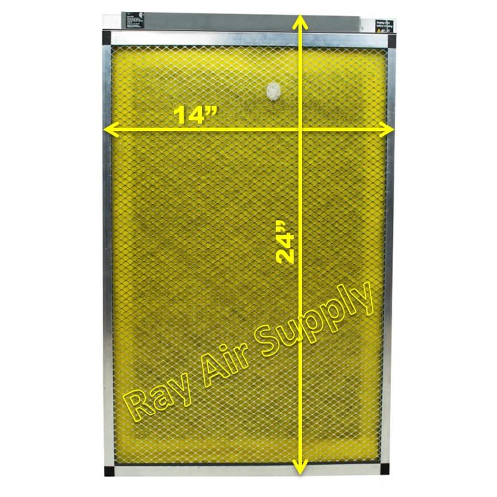 Ray Air Supply 14x24 Air Ranger Air Cleaner Replacement Filter Pads 14x24 Refills (3 Pack) YELLOW