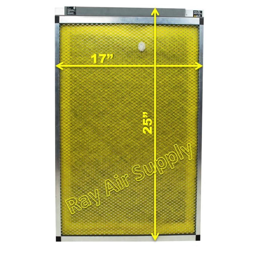 Ray Air Supply 17x25 Air Ranger Air Cleaner Replacement Filter Pads 17x25 Refills (3 Pack) YELLOW