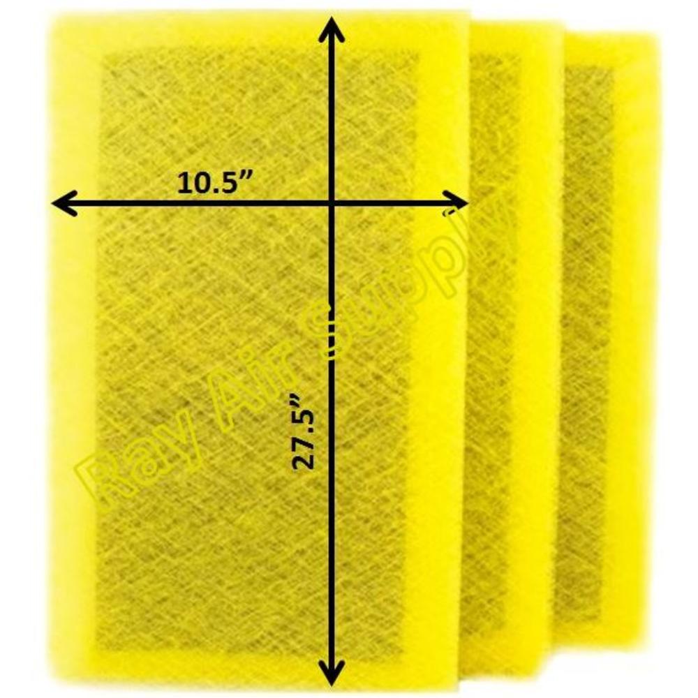 Ray Air Supply 12x30 SolaceAir Air Cleaner Replacement Filter Pads 12x30 Refills (3 Pack) YELLOW