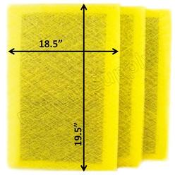 Ray Air Supply 21x21 Pristine Air Cleaner Replacement Filter Pads 21x21 Refills (3 Pack) YELLOW