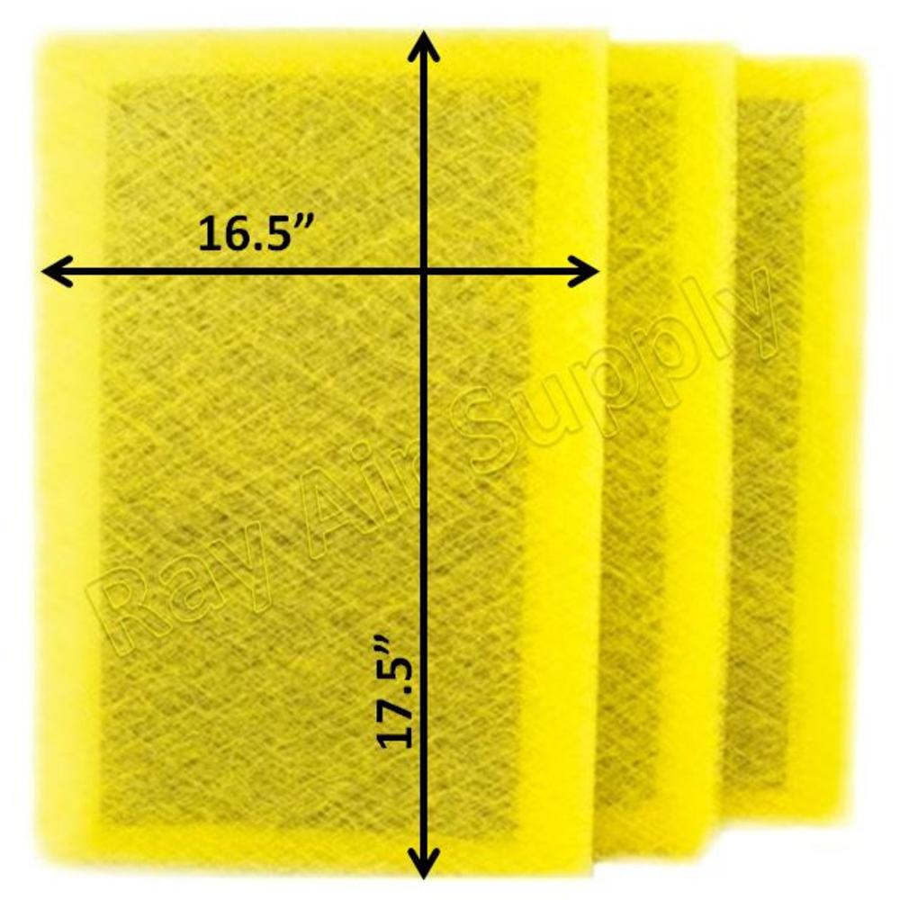 Ray Air Supply  18x20 MicroPower Guard Air Cleaner Designed to Fit Replacement Pads (3 Pack) YELLOW