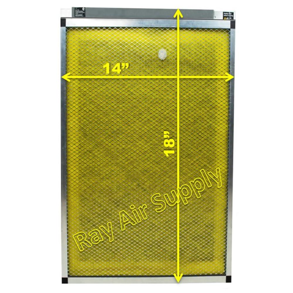 Ray Air Supply 14x18 Air Ranger Air Cleaner Replacement Filter Pads 14x18 Refills (3 Pack) YELLOW