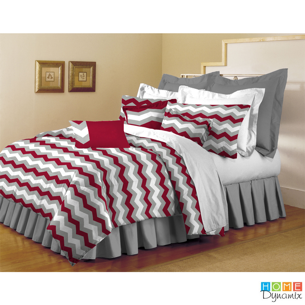 Home Dynamix Classic Trends Comforter 5 Piece Set Chevron Brick