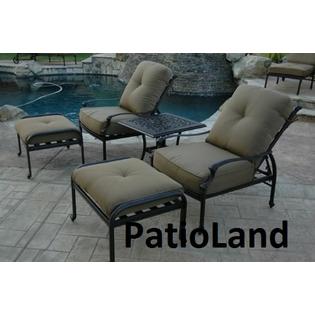 Patioland Ld1031 15 0 Nassau Outdoor Patio 5 Pc Adjustable Back Club Chair Seating Group Cast Aluminum Antique Bronze