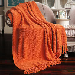Home Soft Things Tweed Knitted Throw Blanket