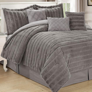 Serenta Rabbit Faux Fur 7 Piece Comforter Sets