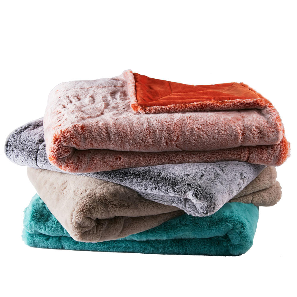 Home Soft Things Solid Heavy Faux Fur Throw Blanket