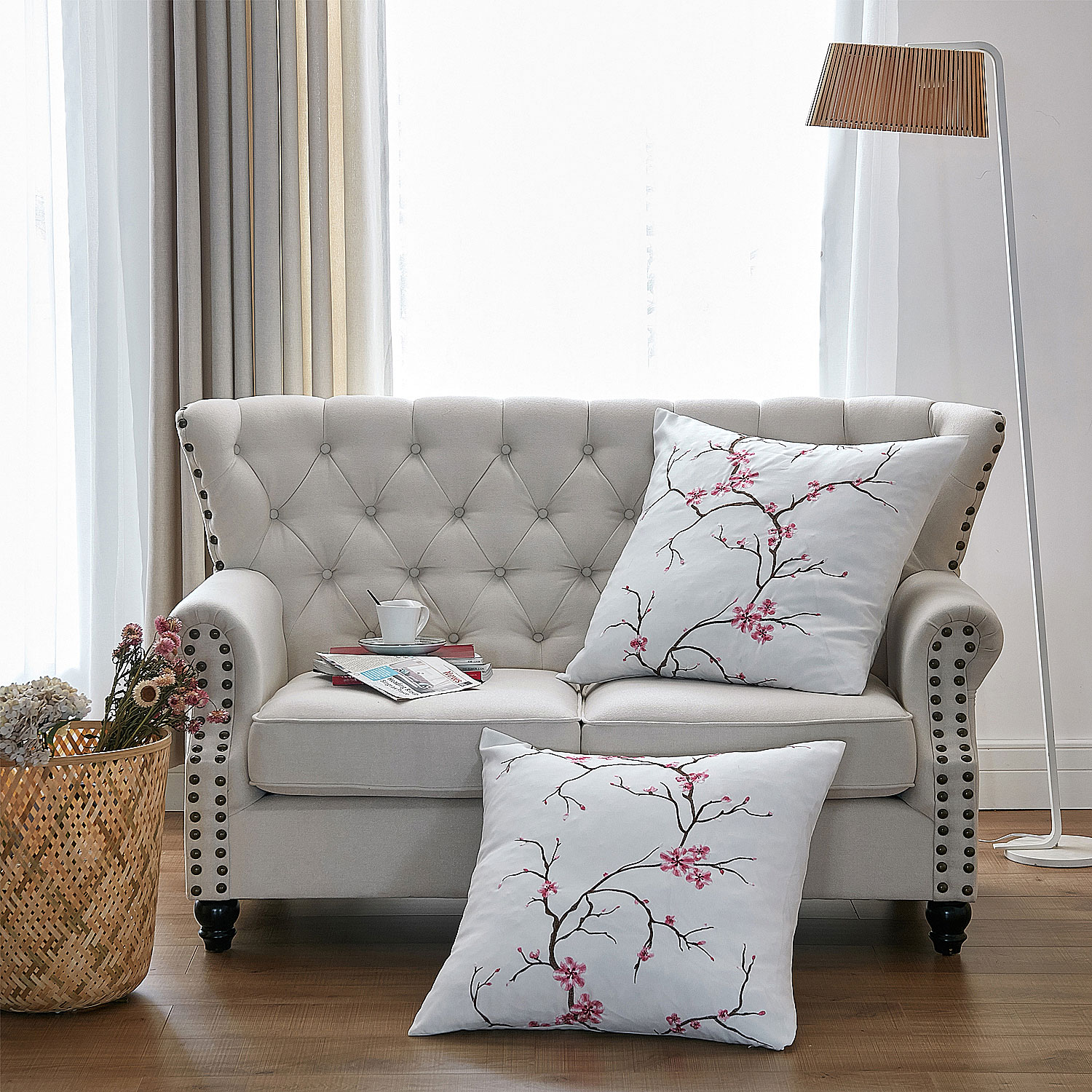 Pink Decorative Pillows Floral Sears