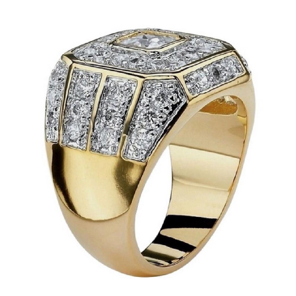 Prima Collection 18K Yellow Gold-Plated 2.20 CTW Hip Hop Iced Bling Men ...