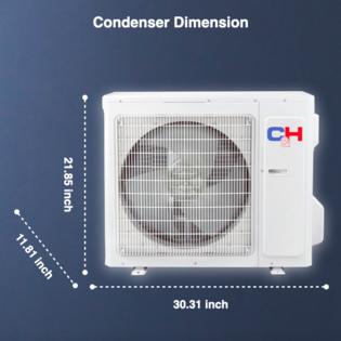 CH-09/24MSPHCT-230VI-CH36MSPH230VO Cooperu0026Hunter Dual 2 Zone 9000 24000  Ductless Mini Split Ceiling Cassette Air Conditioner Heat Pump with 25FT  Installation Kit