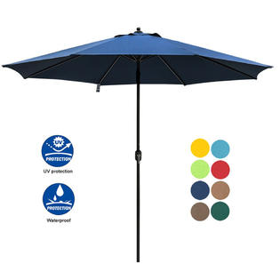 Sundale Outdoor Pu071 11 Feet Round Market Patio Umbrella Bronze Aluminum Pole With Crank No Push Button Tilt Apple Green