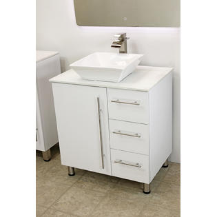 Windbay 30 Free Standing Bathroom Vanity White Embossed Texture