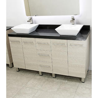 Windbay 60 Free Standing Bathroom Vanity Tan Black Stone