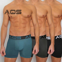 AQS Men's Boxer Briefs, Black/Teal/Grey - 3 Pack