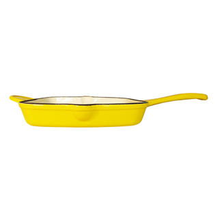 Le Chef Enameled Cast Iron Yellow Square Grill Pan 10 1/2-Inch, Clearance  Sale!