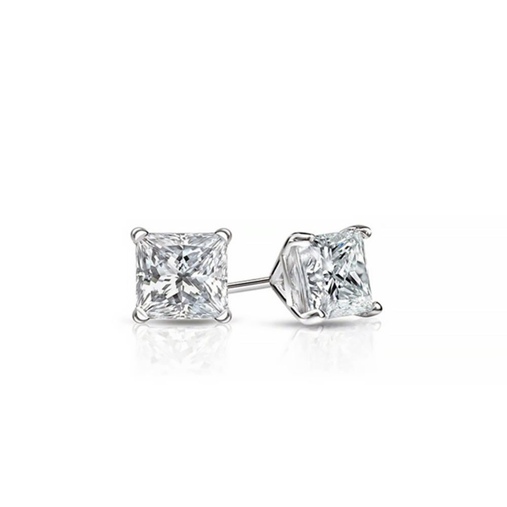 Bonjour Jewelers 2.00 CTTW Princess Cut Stud Earrings Made with Swarovski Elements