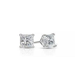 Bonjour Jewelers 2.00 CTTW Princess Cut Stud Earrings Made with Swarovski Elements