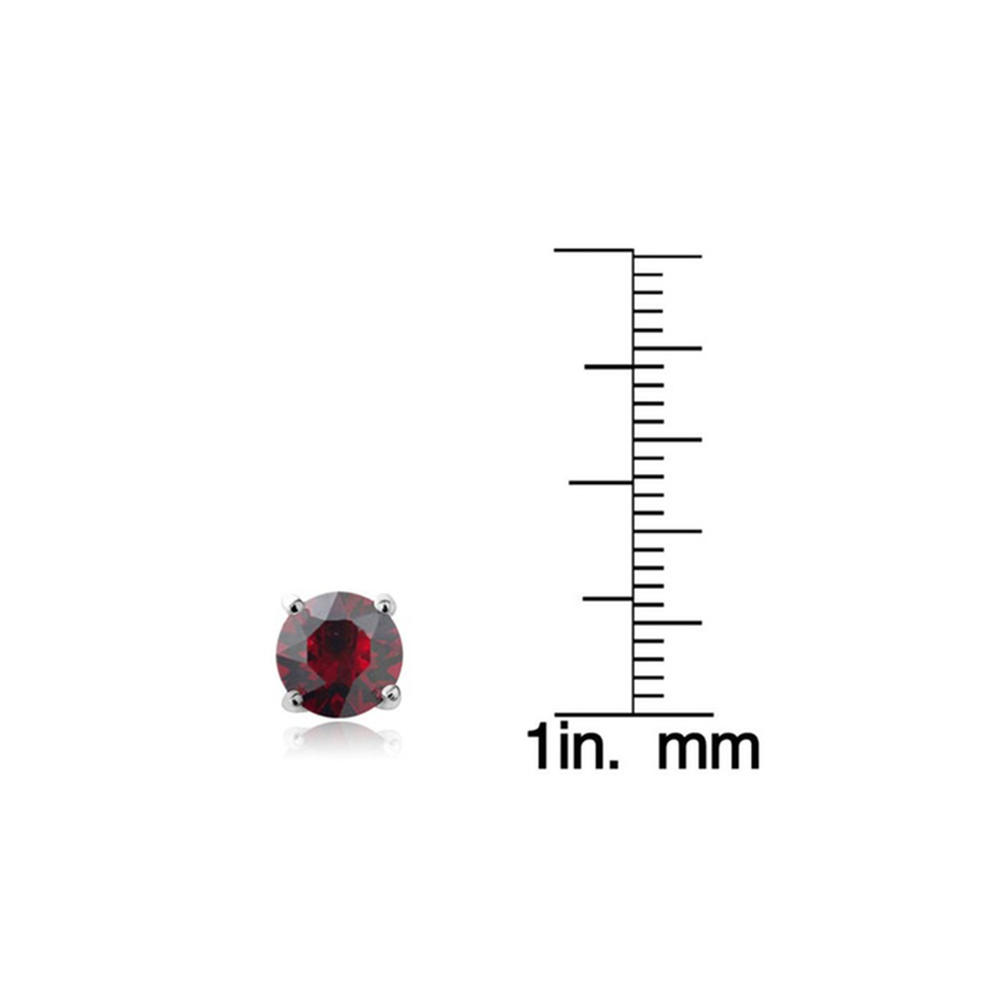 Bonjour Jewelers Red Ruby July Birthstone Stud Earrings in 925 Silver Made w/ Swarovski Crystals