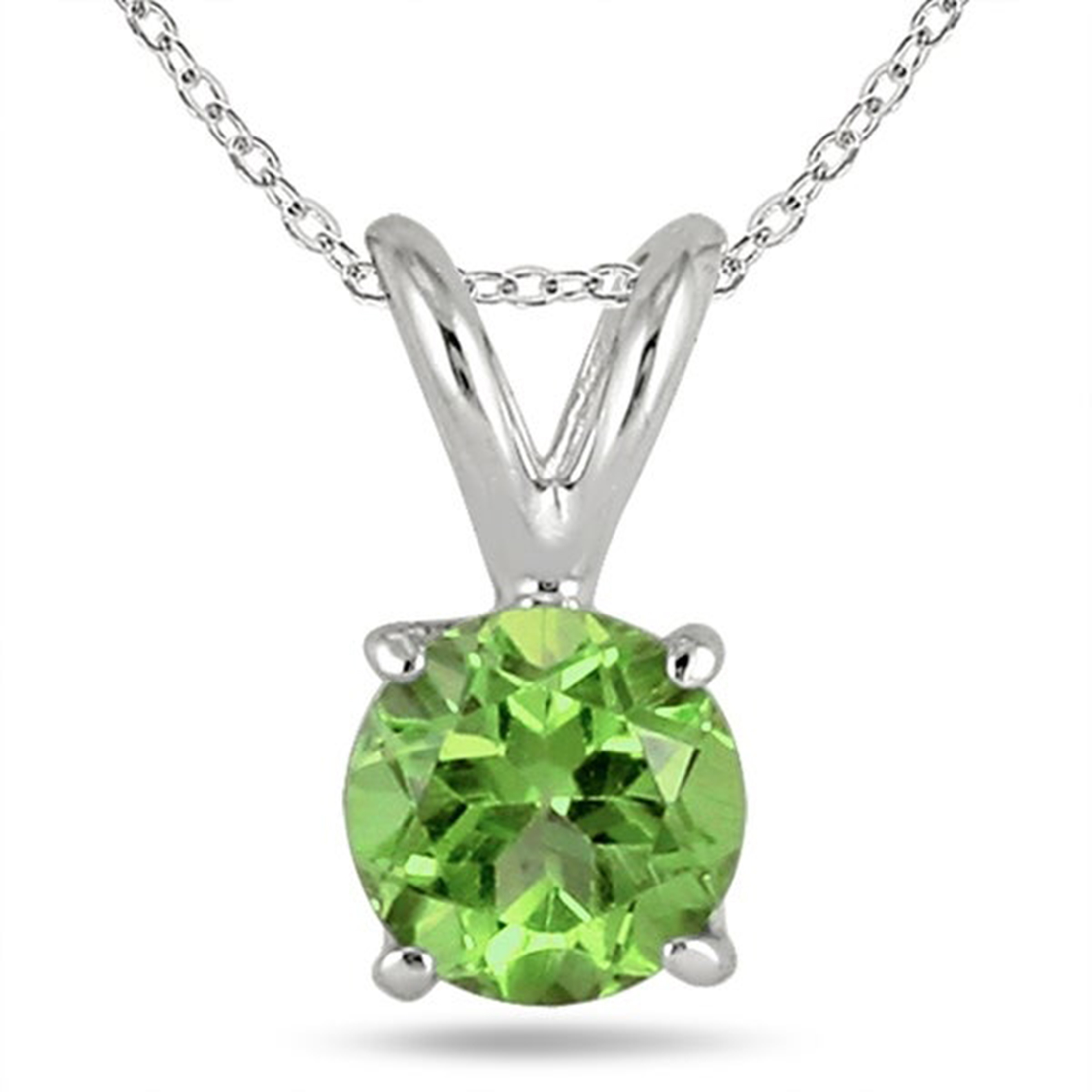 Bonjour Jewelers 2 Cttw Round Peridot 18 Inch Necklace In 14k Gold