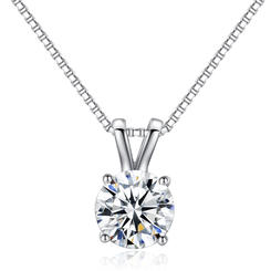 Bonjour Jewelers 4 Cttw Round White Sapphire 18 Inch Necklace In 18k Gold Plated