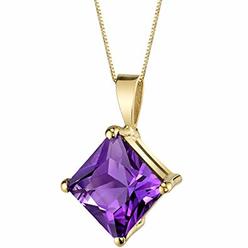 Bonjour Jewelers 1 Cttw Princess Amethyst 18 Inch Necklace 14k Gold Plated