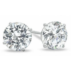 Bonjour Jewelers 14k White Gold Over Sterling Silver 3 Ct Round White Sapphire Stud Earrings Pack Of 2.