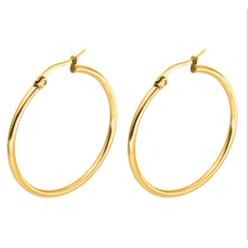 BJ Jewelry Paris Jewelry 24k Yellow Gold Plated 25mm Hoop Earrings Plated