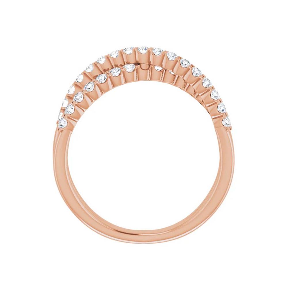 Bonjour Jewelers 14K Rose Gold 1/2 CTW Lab-Grown Diamond Criss-Cross Ring