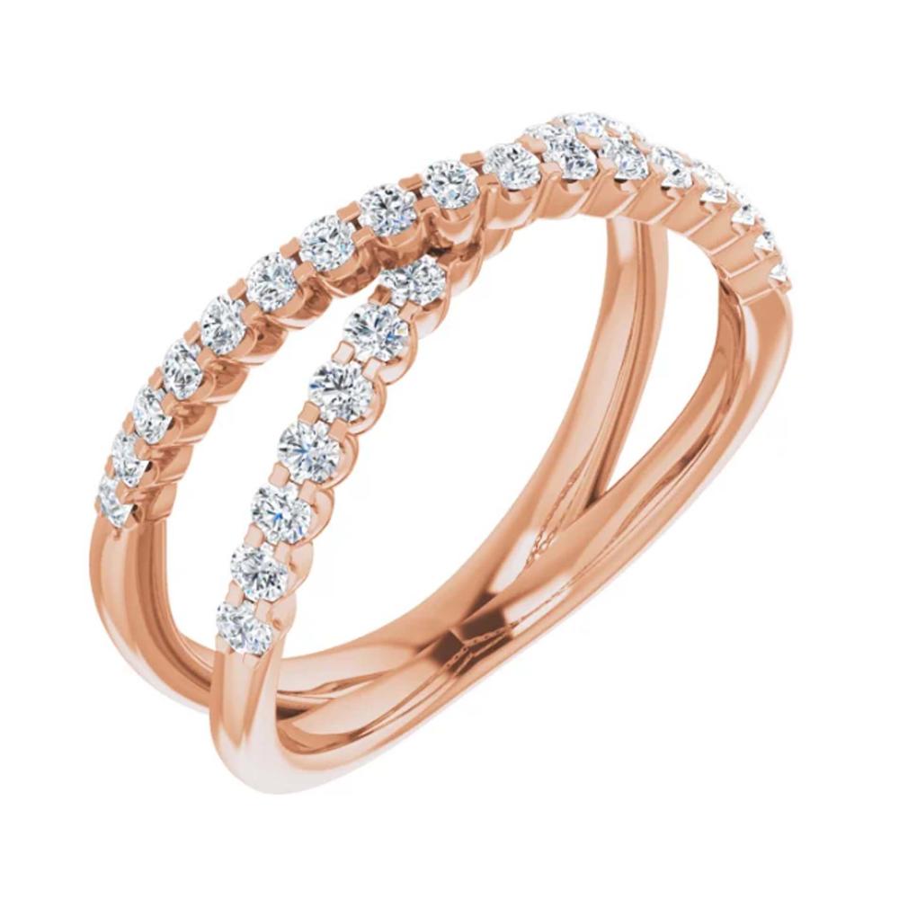 Bonjour Jewelers 14K Rose Gold 1/2 CTW Lab-Grown Diamond Criss-Cross Ring