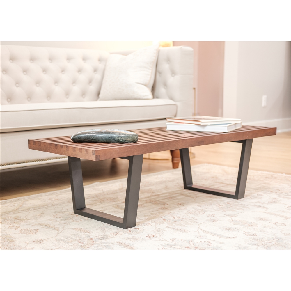 Cl Nelson Style Bench Walnut Platform Bench 4ft Hardwood Bench 4 Foot