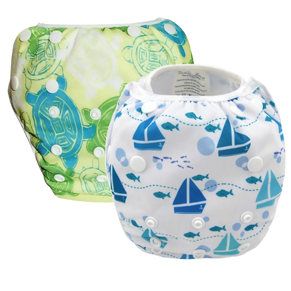 Gifts Are Blue 2 Pack Leakproof Reusable Swim Diapers, 0 to 2 years