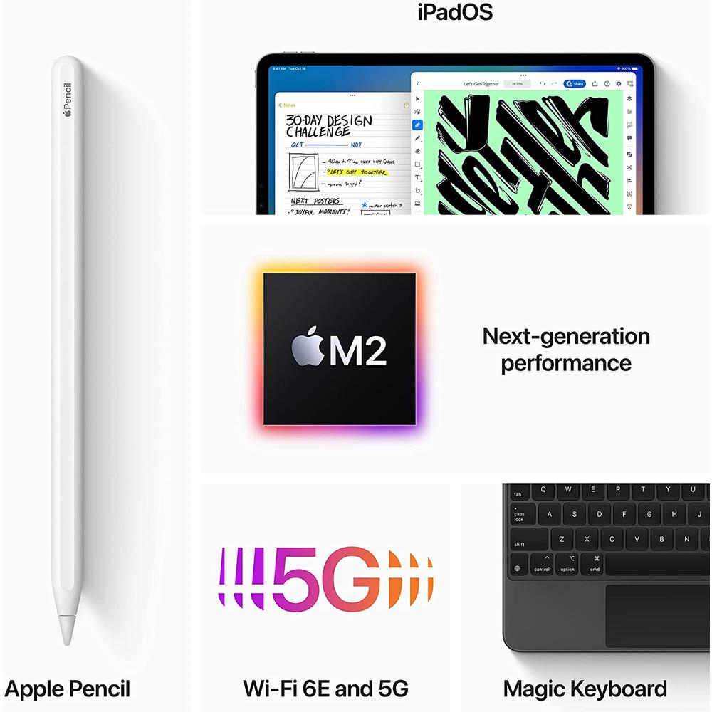 Apple 2022 12.9-inch iPad Pro Wi-Fi + Cellular, 512GB 6th Generation - Space Gray