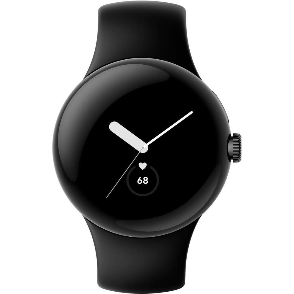 Google Pixel Watch - Android Smartwatch with Fitbit Activity Tracking - Matte Black Stainless Steel Obsidian Active band - WIFI