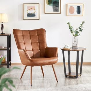 Faux leather tufted discount chair