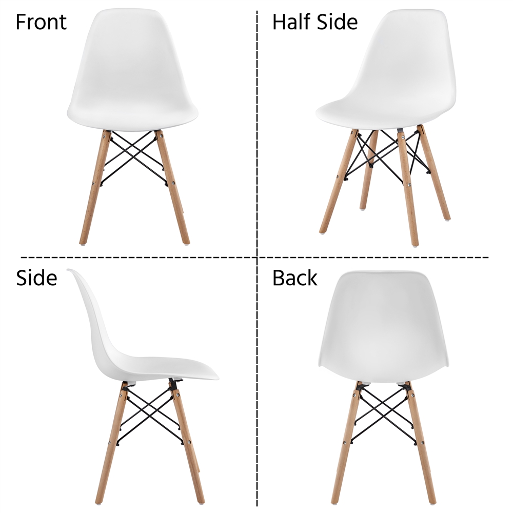 Yaheetech Set of 4 Dining Chairs Modern Design with Natural Beech Wood Chair Mid Century Style