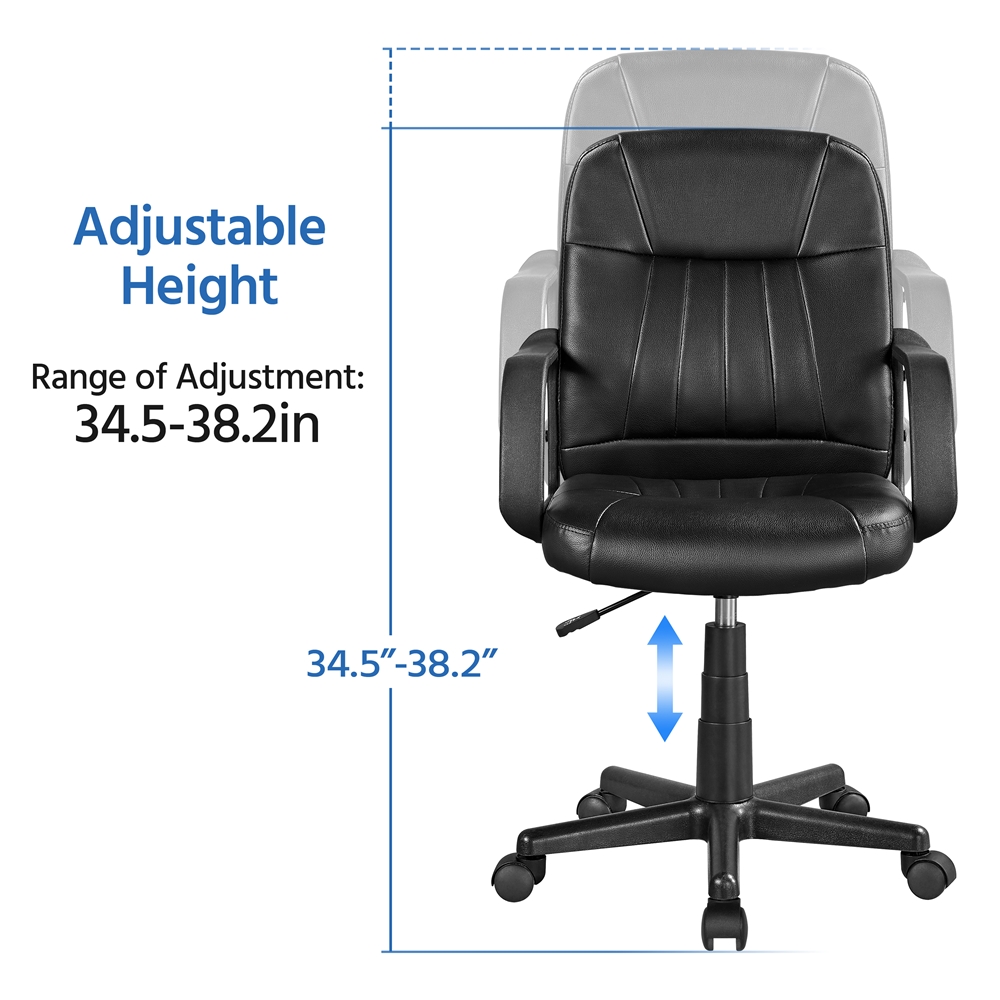 Yaheetech Office Chair Adjustable Swivel Chair Executive Artificial Leather Computer Chair with wheels