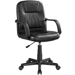 Yaheetech Office Chair Adjustable Swivel Chair Executive Artificial Leather Computer Chair with wheels