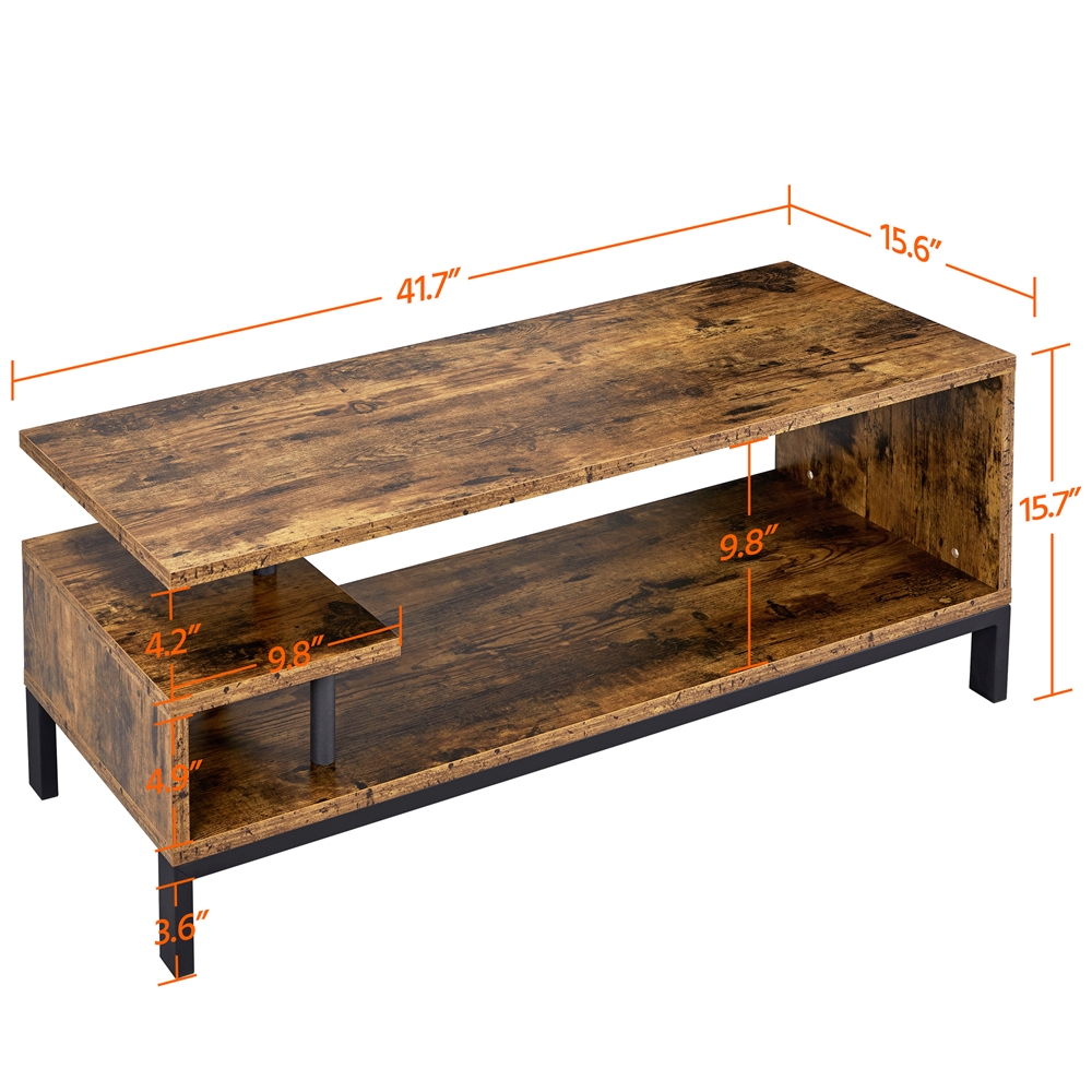 Yaheetech Industrial Living Room TV Stand up to 65 Inches Storage Console Table