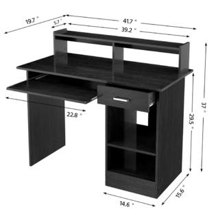 Yaheetech Computer Desk With Drawers, Small Corner Desk With Drawers And Shelves