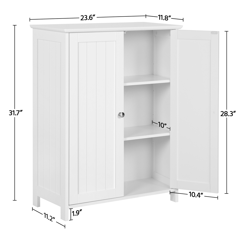 Yaheetech Shoe Cabinet Cabinet Wooden Free Standing Bathroom Storage Organizer White